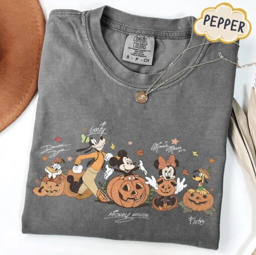 Comfor Colors Mickey and Friends Autumn T-shirt and Sweatshirt, Disneyland Fall Vibes Tee, Disney Family Halloween Trip Shirt, Mickey Boo Spooky Shirt